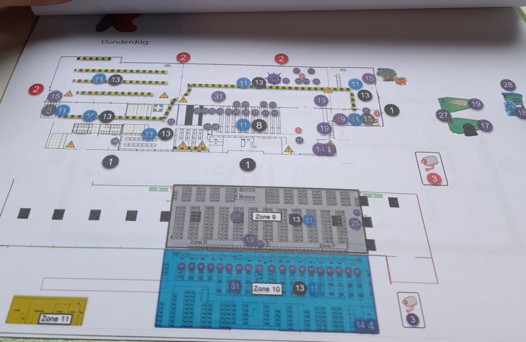 Het schema dat Samir voor El Miloud ontwierp.